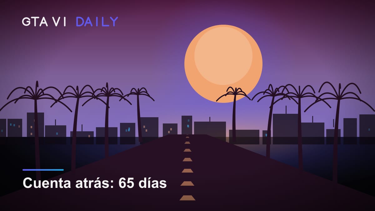 Ilustración sobre la cuenta atrás para el lanzamiento de GTA VI el 19 de noviembre de 2026