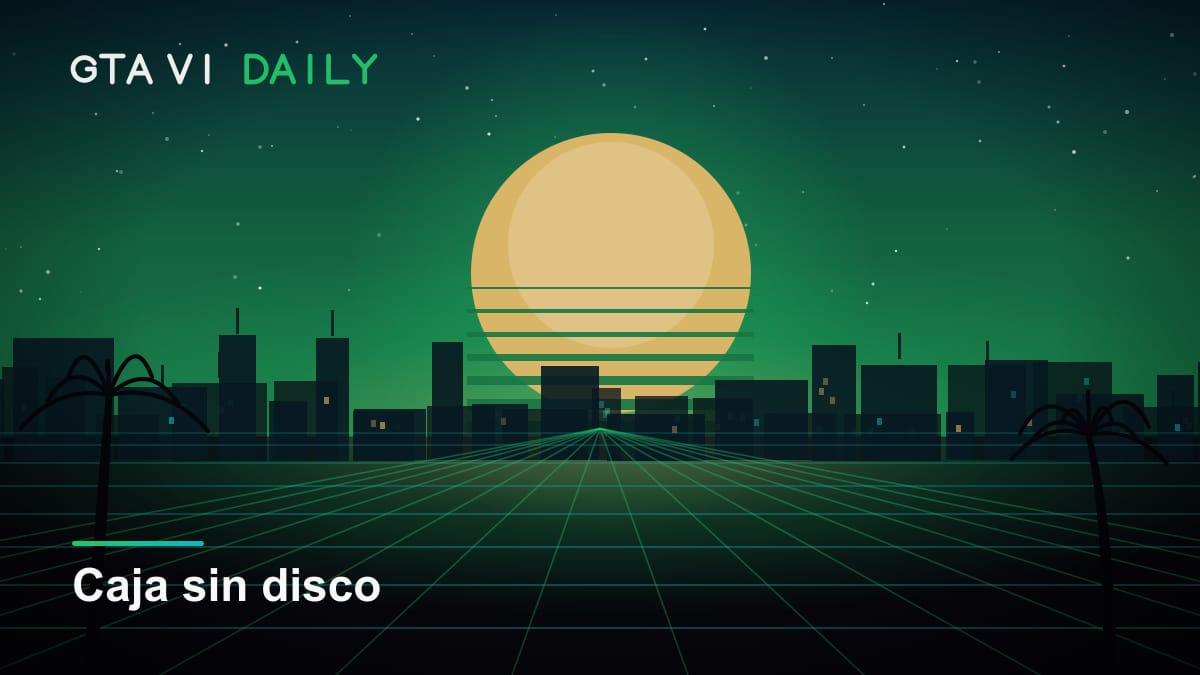 Ilustración conceptual de una caja de GTA VI con un código de descarga en lugar de un disco