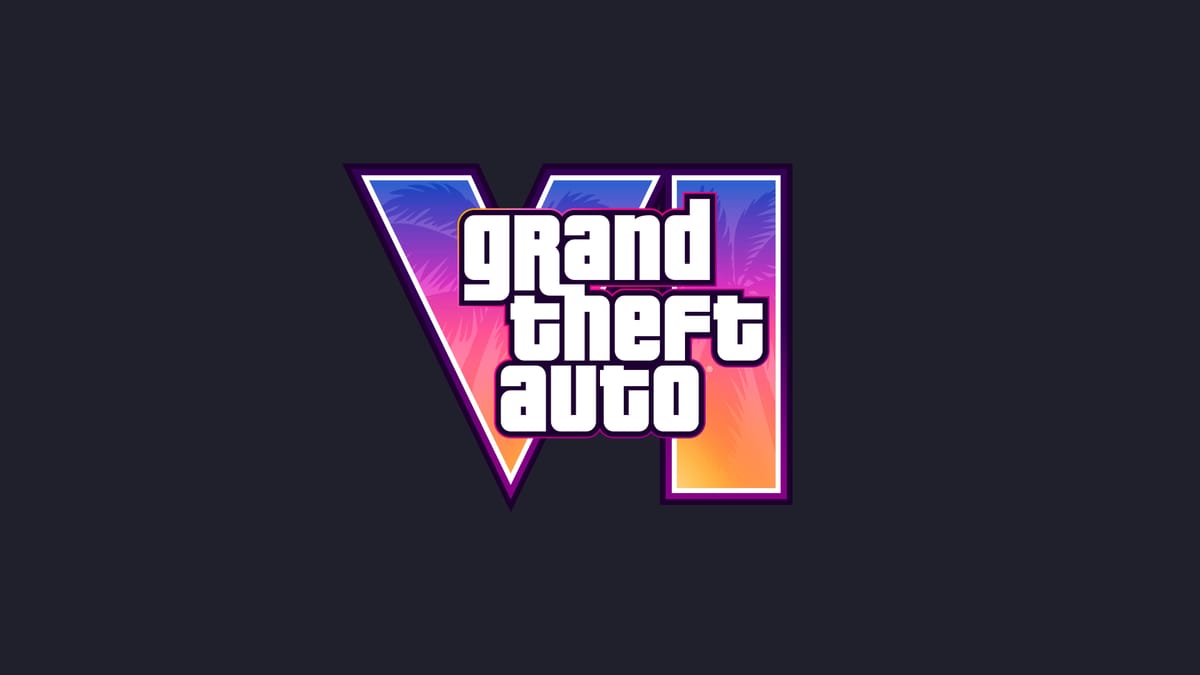 Logotipo oficial de Grand Theft Auto VI sobre fondo oscuro, imagen del anuncio de reservas del 25 de junio